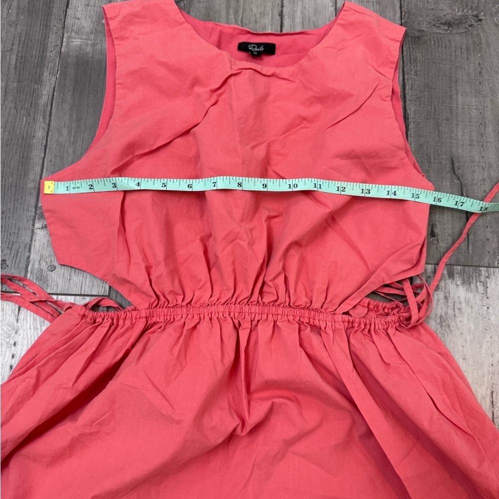 Rails Yvette Cotton Midi Dress Cinched Waist Spiced Coral Side Cutout Medium - Picture 9 of 12